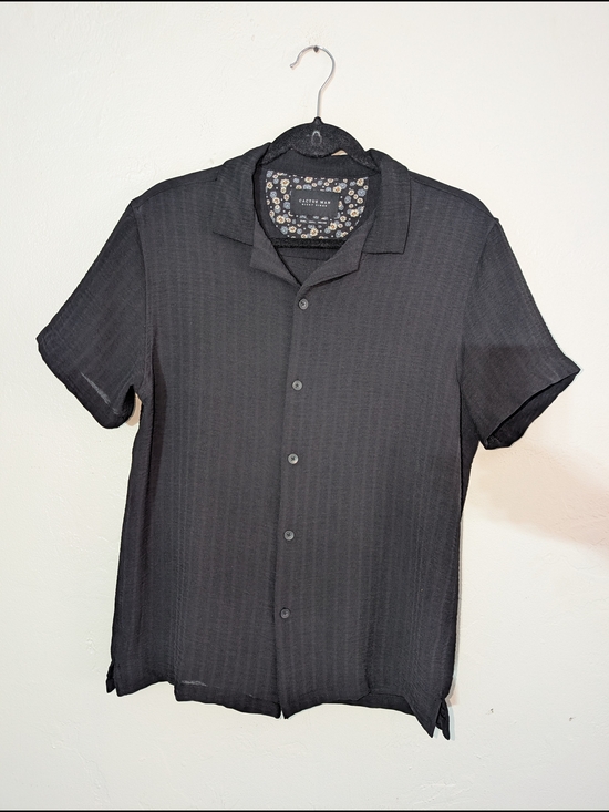 Cactus Man Ricky Singh Tops - Ricky Singh Cactus Man Short-Sleeve Button-Down Textured Dressy Collar Shirt L